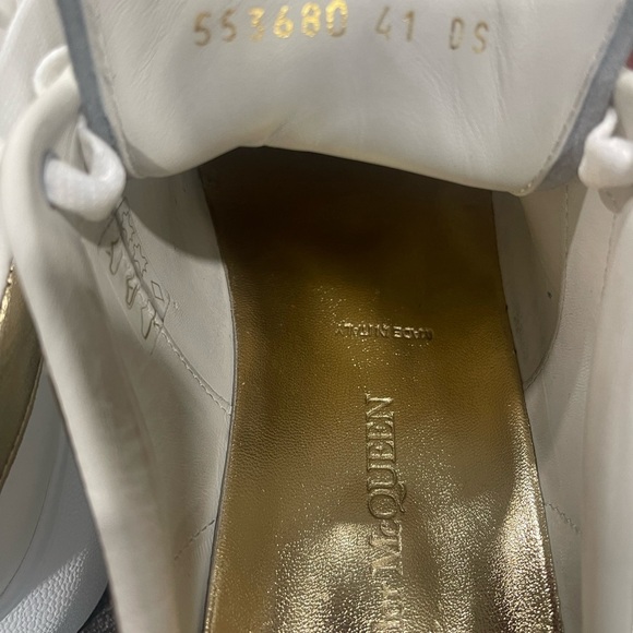 Alexander McQueen Oversized Sneaker 'White/ Gold' Men’s - Picture 6 of 7